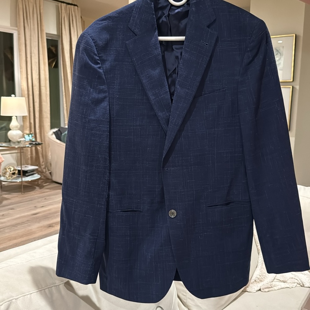 Jack Victore sports coat dark/light blue . 2 button. worn once .